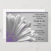 パープルフローラハイライトブライダルシャワー 招待状 (正面/裏面)