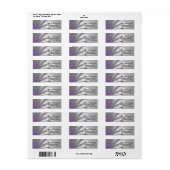 パープルフローラハイライト差出人住所 ラベル (フルシート)