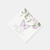 パープルフローラバタフライガールベビーシャワー スタンダードカクテルナプキン (角)