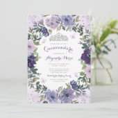 パープルフローラバタフライシルバーティアラキンセアニェラ 招待状 (スタンド正面)