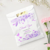 パープルフローラバタフライブライダルシャワーサンキュー フェイバーバッグ (封をした状態)