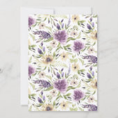 パープルフローラバプテスマ招待状 招待状 (裏面)