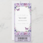 パープルフローラバラキンセアニラスイート16 VIPチケット 招待状 (裏面)