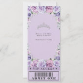 パープルフローラバラキンセアニラスイート16 VIPチケット 招待状 (裏面)