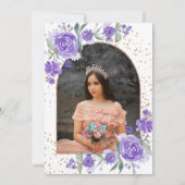 パープルフローラバラ金ゴールドティアラ王女キンセアニェラ 招待状 (裏面)