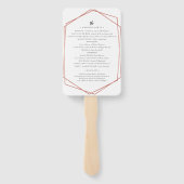 パープルフローラバラ金ゴールド開花結婚式 プログラム ハンドファン (裏面)