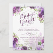 パープルフローラファイヤーファイターモノグラム招待状 シーズンカード (正面)