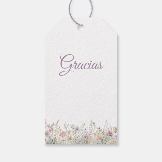 パープルフローラファーストコミュニオンギフトラベル ギフトタグ (裏面)