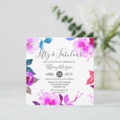 パープルフローラフィフティ&素晴らしい50th誕生日パーティー 招待状 (スタンド正面)