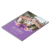 パープルフローラフォト結婚コラージュのゲストブック ノートブック (左側)