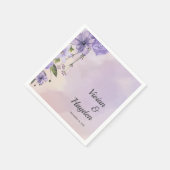 パープルフローラフォレ結婚スト紙ナプキンス スタンダードカクテルナプキン (角)