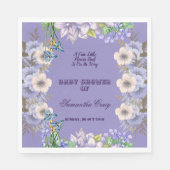 パープルフローラフラックス開花バルーンフラワーベビーシャワー スタンダードランチョンナプキン (正面)