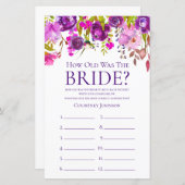 パープルフローラブライダルシャワーゲーム (正面/裏面)