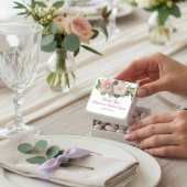 パープルフローラブライダルシャワースクエアステッカー スクエアシール