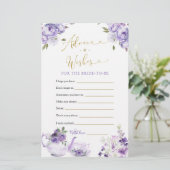 パープルフローラブライダルシャワーティーアドバイスとウィッシュ (スタンド正面)