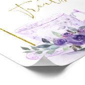 パープルフローラブライダルシャワーティースイーツアンドトリート ポスター (角)