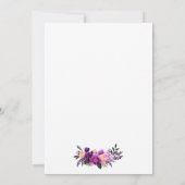 パープルフローラブライダルシャワーティーパーティの招待状 招待状 (裏面)