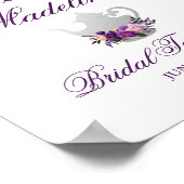 パープルフローラブライダルシャワーティーパーティーへようこそ ポスター (角)