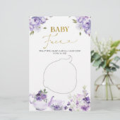 パープルフローラブライダルシャワーティーベビー顔ゲーム (スタンド正面)