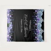 パープルフローラブライダルシャワーフォトブース背景 タペストリー (正面(横))