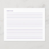 パープルフローラブライダルシャワーレシピカード (裏面)