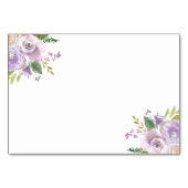 パープルフローラブライダルシャワーレシピカード テーブルナンバー (裏面)