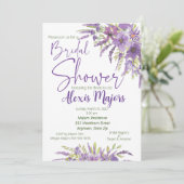 パープルフローラブライダルシャワー招待 招待状 (スタンド正面)