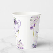 パープルフローラブライダルシャワー茶パーティー紙カップ 紙コップ (右)