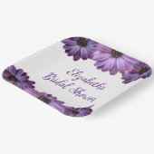 パープルフローラブライダルシャワー ペーパープレート (傾斜あり)