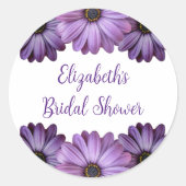 パープルフローラブライダルシャワー ラウンドシール (正面)