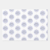 パープルフローラブライダルシャワー ラッピングペーパーシート (正面)