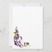 パープルフローラブライダルシャワー 招待状 (裏面)