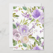 パープルフローラブライダルシャワー 招待状 (裏面)