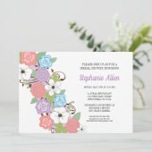 パープルフローラブライダルシャワー 招待状 (スタンド正面)