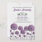 パープルフローラブライダルシャワー 招待状 (正面)