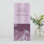 パープルフローラブライダルルンチョン招待状カード 招待状 (スタンド正面)