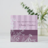 パープルフローラブライダルルンチョン招待状カード 招待状 (スタンド正面)