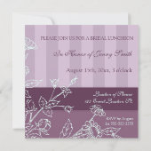 パープルフローラブライダルルンチョン招待状カード 招待状 (裏面)