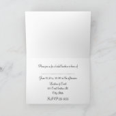 パープルフローラブライダルルンチョン招待状カード 招待状 (内部)