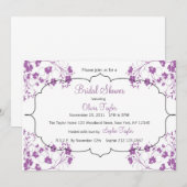 パープルフローラブライダル招待状 招待状 (正面/裏面)