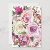 パープルフローラブラモダンイダルシャワーの招待 招待状 (裏面)