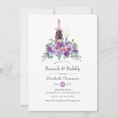 パープルフローラブランチ&バブリーブライダルシャワー 招待状 (正面)