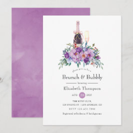 パープルフローラブランチ&バブリーブライダルシャワー 招待状