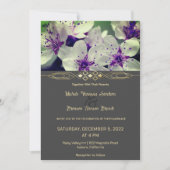 パープルフローラブロッサム結婚式招待状 招待状 (正面)