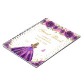 パープルフローラブロンドヘアプリンセスゲストブック ノートブック (左側)