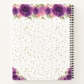 パープルフローラブロンドヘアプリンセスゲストブック ノートブック (裏面)