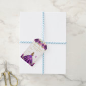 パープルフローラブロンドヘアプリンセスSweet sixteen ギフトタグ (より糸付き)