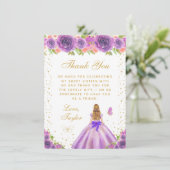 パープルフローラブロンドヘアプリンセスSweet sixteen サンキューカード (スタンド正面)