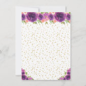 パープルフローラブロンドヘアプリンセスSweet sixteen サンキューカード (裏面)