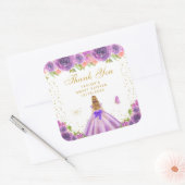 パープルフローラブロンドヘアプリンセスSweet sixteen スクエアシール (封筒)